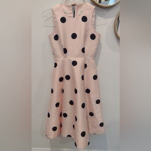 Kate Spade pink polkadot midi dress
